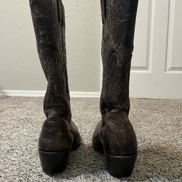 Steve Madden Distressed Leather Cowboy Boots - Picture 3 of 6